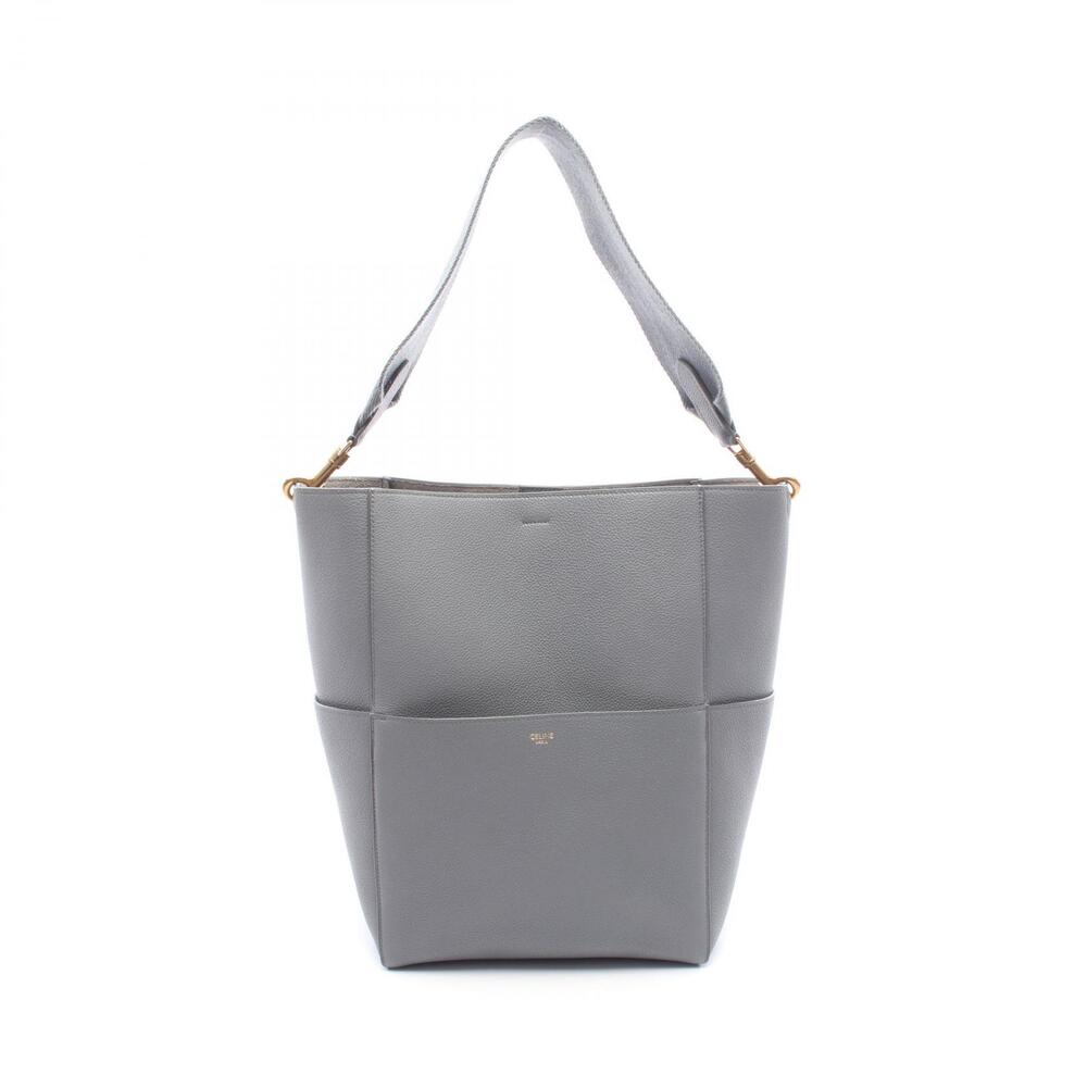 Celine Sangle Gray Bucket Leather Bag Shoulder - Picture 2 of 5